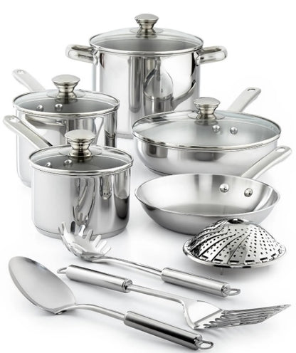 Cookware Kitchen Cooking Set Stainless Steel 13 Pcs