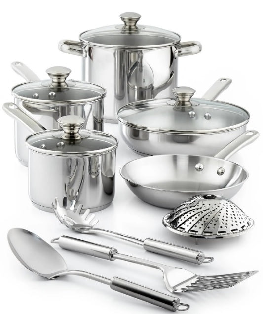 Cookware Kitchen Cooking Set Stainless Steel 13 Pcs